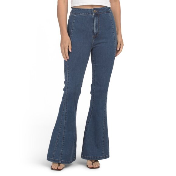 DRIFTWOOD JEANS Medium Wash Veda X Harmony Flare Leg Jeans - Picture 1 of 2